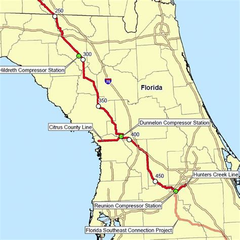 Map Of All Three Pipelines In Notice Of Intentferc For Florida