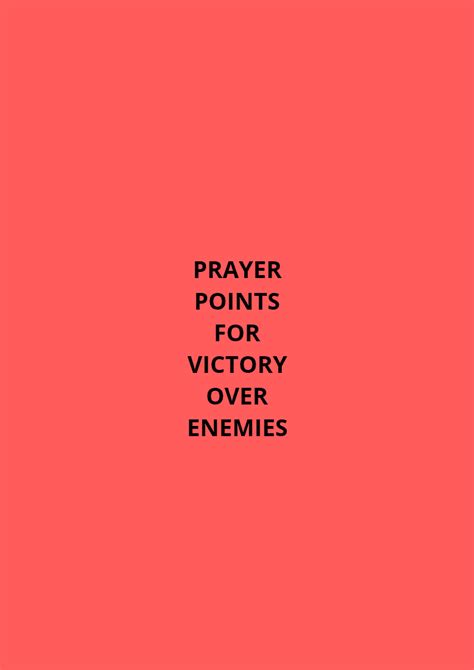 30 Prayer Points For Victory Over Your Enemies Everyday Prayer Guide