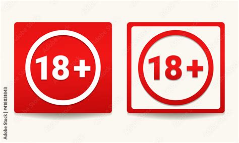 18 plus sign warning only for 18 years and over adult only illustration vector stock vector