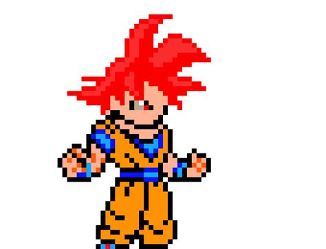 Super Saiyan God Goku Pixel Art Maker