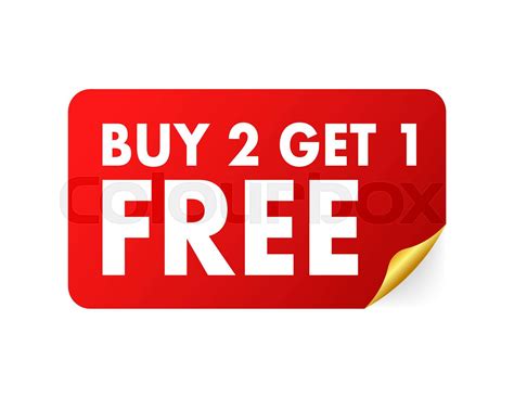 Buy 2 Get 1 Free Sale Tag Banner Design Template Vector Stock