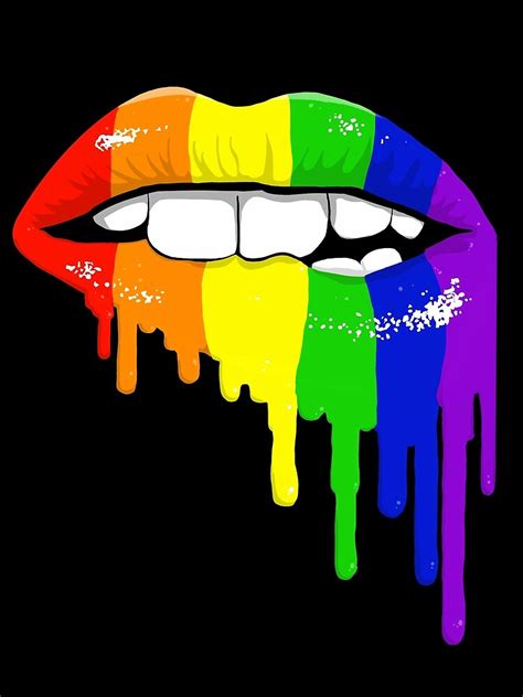 Lgbt Kiss Mouth Color Rainbow Poster By Lamiv Redbubble