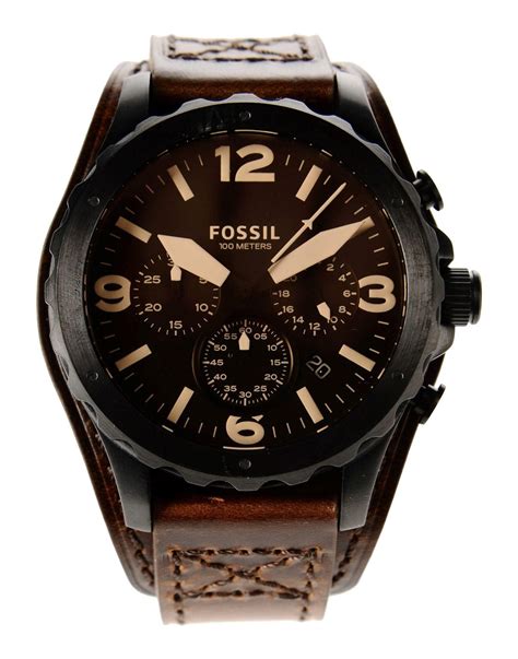 Fossil Leather Wrist Watch In Brown For Men Lyst