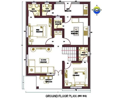 950 Square Feet Floor Plan Floorplansclick