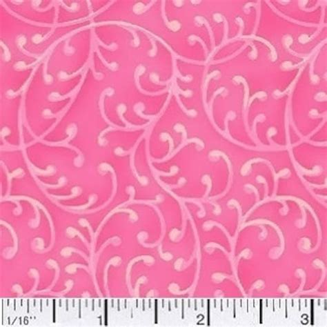 Pink Fabric By The Yard Hot Pink Fabric Pink Scroll Fabric Etsy
