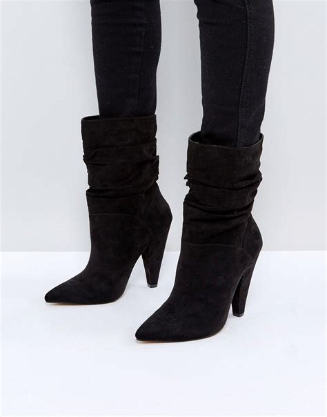asos emerson slouch heeled boots black slouchy boots bootie boots knee boots ankle booties