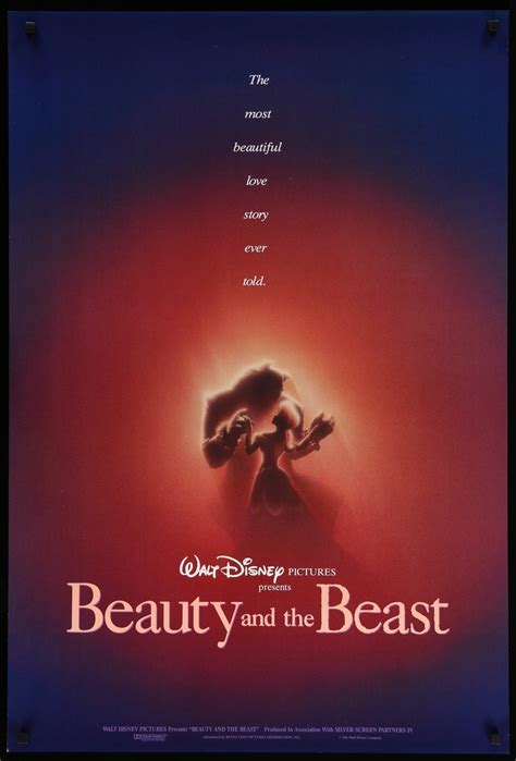 Beauty And The Beast 1991 Original One Sheet Movie Poster Original