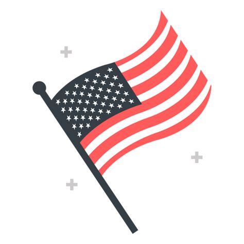 Waving American Flag Flat Png And Svg Design For T Shirts