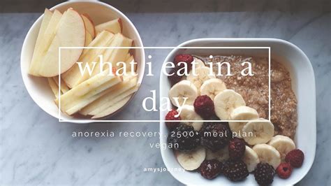 What I Eat In A Day Anorexia Recovery 2500 Meal Plan Vegan Youtube