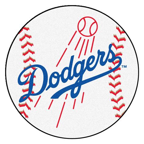 27 White And Blue Mlb Los Angeles Dodgers Baseball Mat Los Angeles