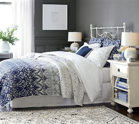 There are even bed comforters collections made no matter which price range you select navy and blue comforter sets will always be more cost affective if caused by a set rather than piece by piece. Keller Stitched Quilt & Shams | Pottery Barn beautiful ...