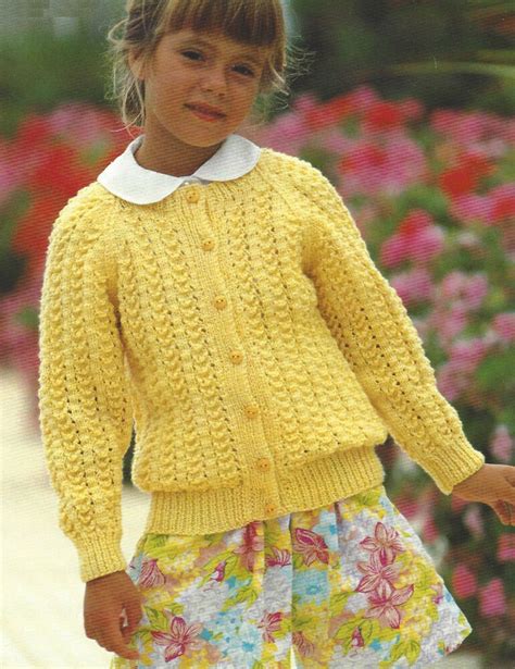 Patterns preceded by an asterisk (*) are in pdf format. Girls Cardigan Knitting Pattern 20-30" Double Knitting 415 ...