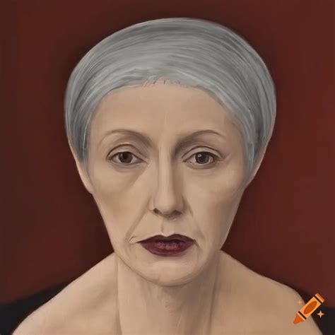 Portrait Painting Of A 45 Year Old Woman With Short Grey Hair By George Tooker