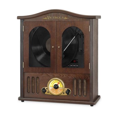Victrola Wall Mounted Record Player With Cd And Boombox Vta 25 The