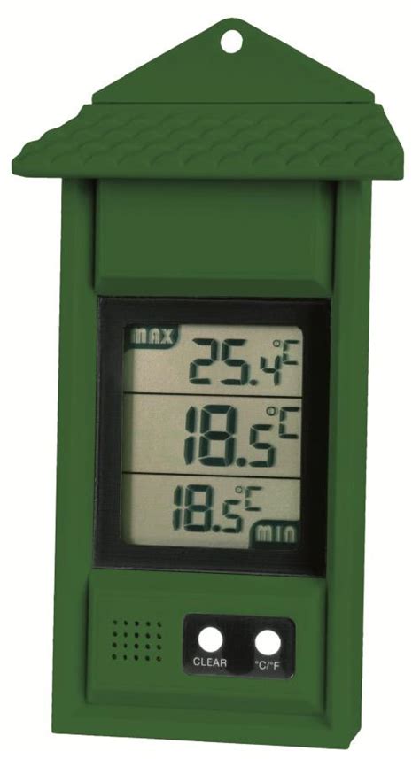 Simplicity Greenhouse Thermometer With Maxmin Function Green