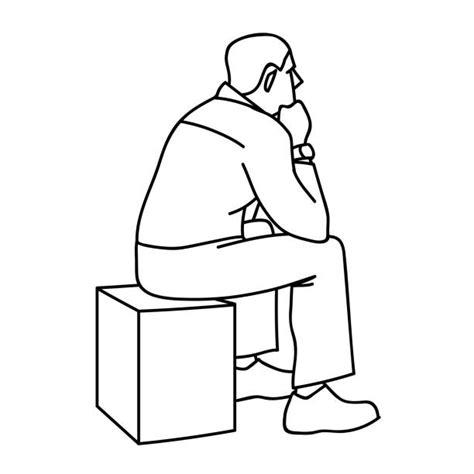 110 Drawing Of Old Man Sitting Chair Stock Illustrations Royalty Free