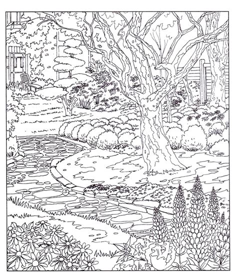 Country Gardens Adult Colouring Book Doodle Design New Mindfulness