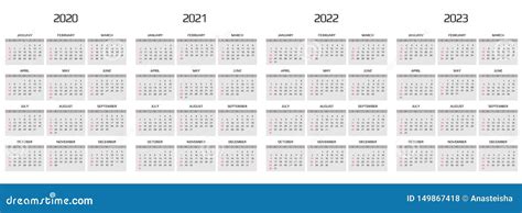 Calendario 2020 2021 2022 2023 Plantillas 12 Meses Incluya El Evento