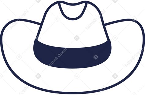 Línea de sombrero de vaquero PNG SVG