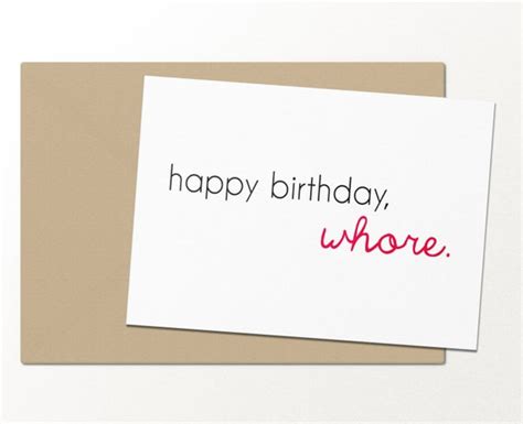 Happy Birthday Whore Funny Greeting Card By Palmettopaperco