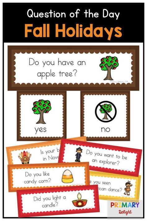 Fall Holidays Question Of The Day For Preschool And Kindergarten Fall