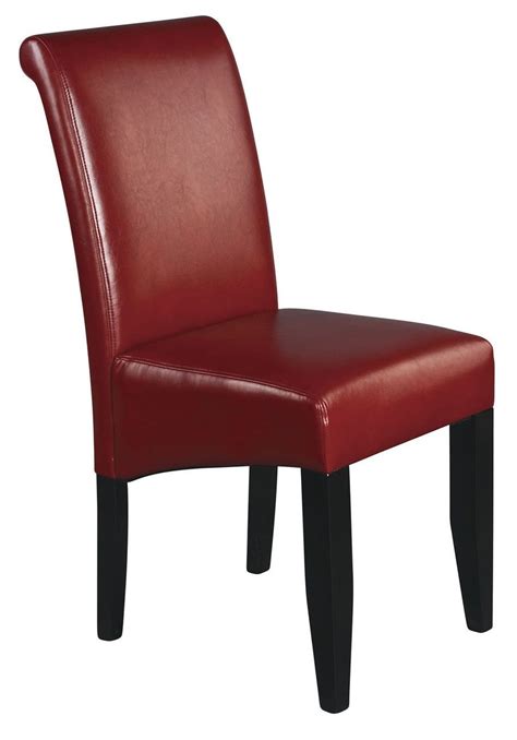 Leather or wood, upholstered or painted, a red dining room chair makes a statement in any home. Crimson Red ECO Leather Dark Espresso Wood Legs Dining ...