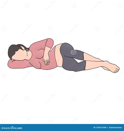 Women Sleeping Positions Vector Illustration Woman Sleep Poses In Bed