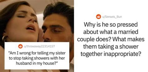 a woman ridicules her sister and brother in law after her husband caught them showering together