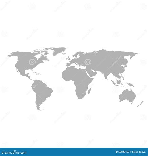 Gray Map World Minimalistic Map World Worldmap Global Worldwide