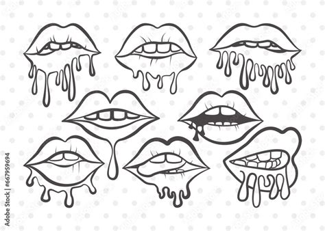 Dripping Lips Clipart SVG Cut File Women Lips Svg Sexy Lips Svg