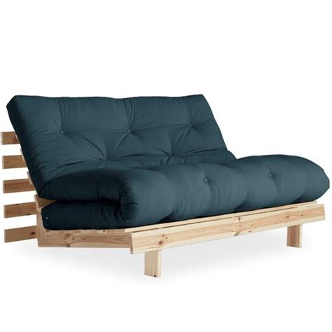 Codes promo, ventes flash, livraison offerte, trouvez le produit de vos rêves à votre choix se porte sur une longueur 200 cm pour votre canapé ? Canapé convertible futon RACINES pin naturel coloris bleu ...