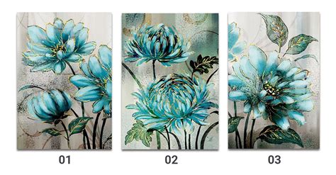 Blue Flowers Bathed In Sunshine Modern Wall Art Floral Pictures Fine A