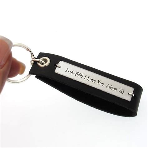 Personalized Leather Keychain Ts For Men Custom Engraved Etsy