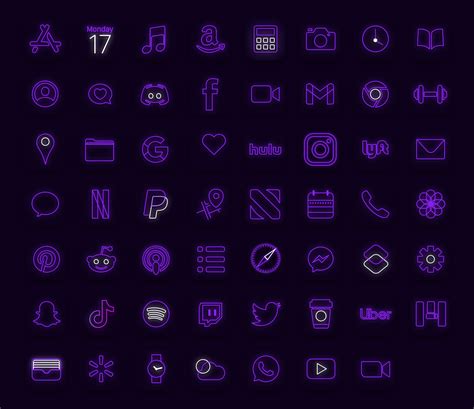 Neon Dark Purple Aesthetic Notes Icon - Hapii Life