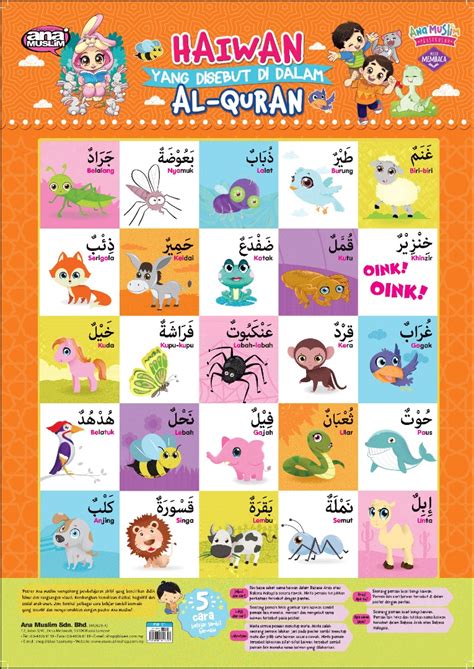 Poster Haiwan Dalam Quran Ana Muslim Belajar Membaca Islami