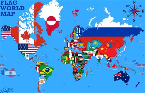 Flag World Map By Euanverse On Deviantart