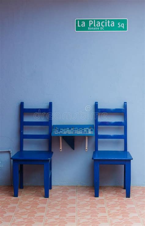 Two Blue Chairs Stock Image Image Of Detail Stucco 108890107