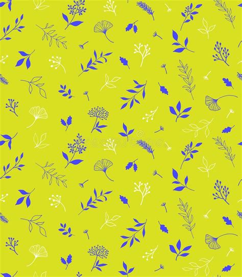 Elegant Seamless Pattern With Plants And Herbs Hand Drawn Vector