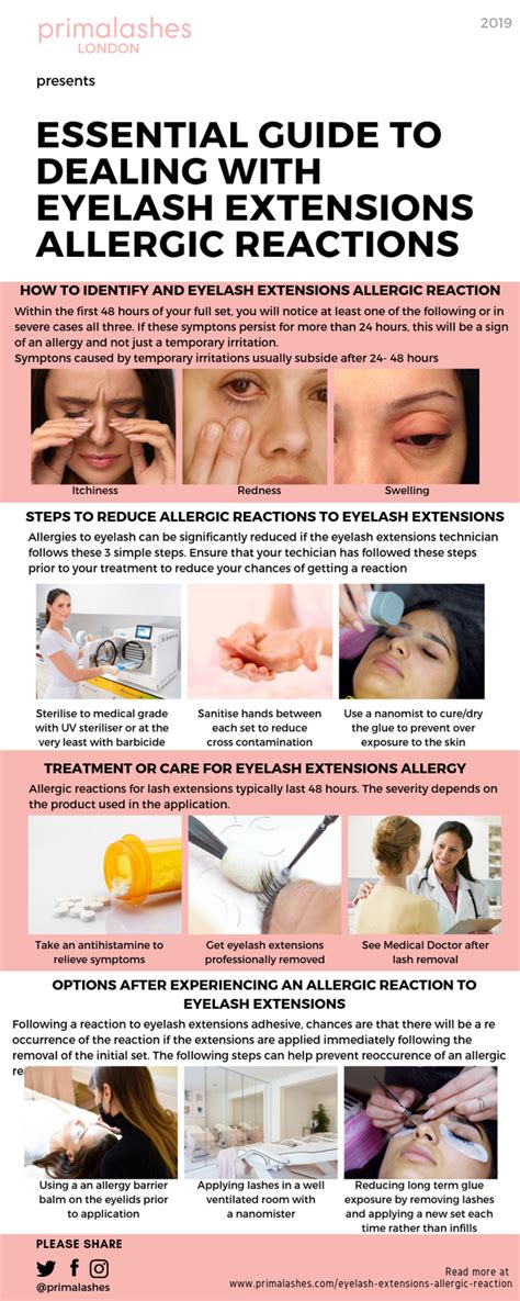 Essential Guide To Dealing With Eyelash Extensions Allergic Reactions Infographic Eyelash Tips