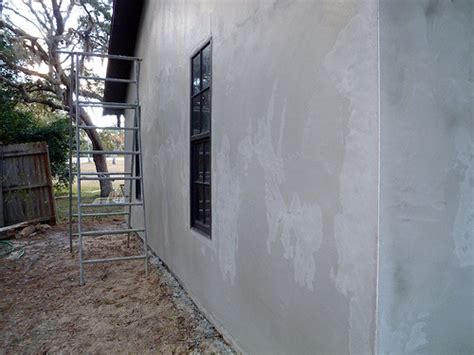 An exterior modified cement plaster finish applied by trowel and finished with a plastic float. How To Paint Exterior Stucco, Some Helpful Tips