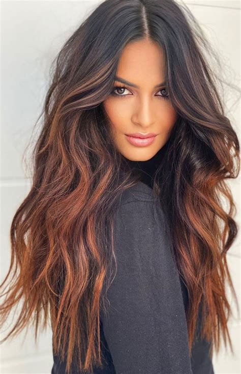 50 Fabulous Fall Hair Color Ideas For Autumn 2022 Chocolate With Dark Copper Balayage