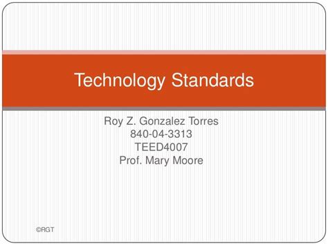 Technology Standards Presentation