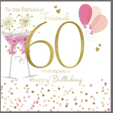 60th Birthday Card For A Fabulous Friend Sa4486 Polkadot Stripes