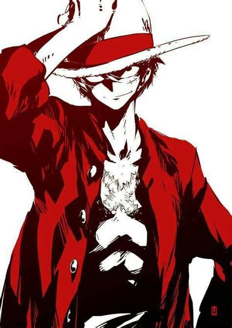An Anime Character Wearing A Red Jacket And Hat With His Hand On His Head