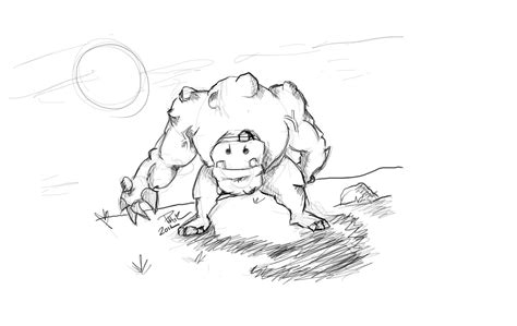 2012 Sketch ~a~ Day 032 Rock Monster