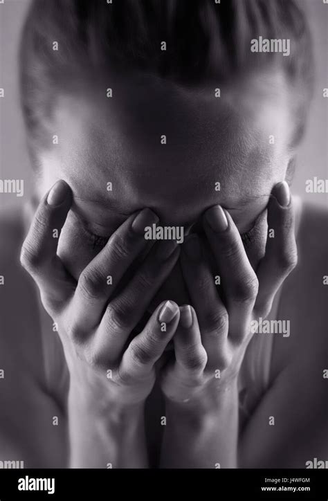 Crying Woman Black And White Photo Stock Photo Alamy