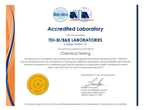 Iso17025 Certificate Tdi Brooks International
