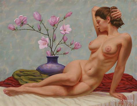 Nude With Flowers Paintings Galeria Savaria Online Marketplace