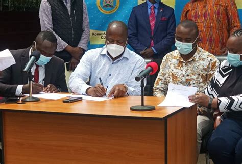 National emergency response committee on coronavirus resolutions. Clinical workers end strike after meeting with CS Mutahi ...