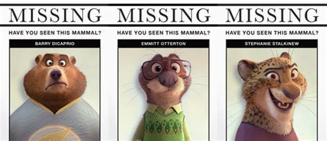 Exclusive Zootopia Missing Mammal Posters Emmett Otterton Disney